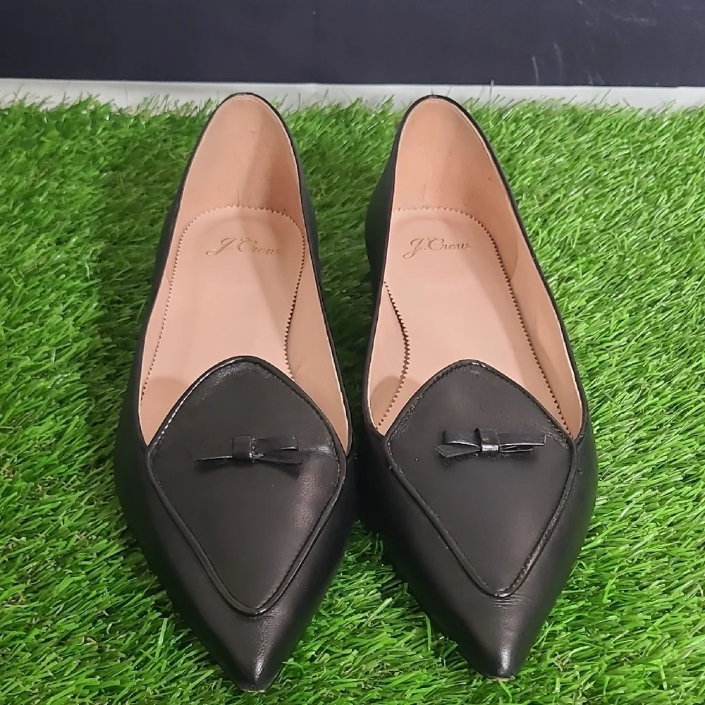 Black Leather Women's Flats